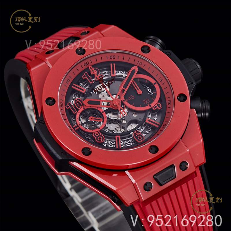 彩色陶瓷工藝展現(xiàn)-BBF廠宇舶恒寶big bang大爆炸法拉利紅色復刻表-復刻表