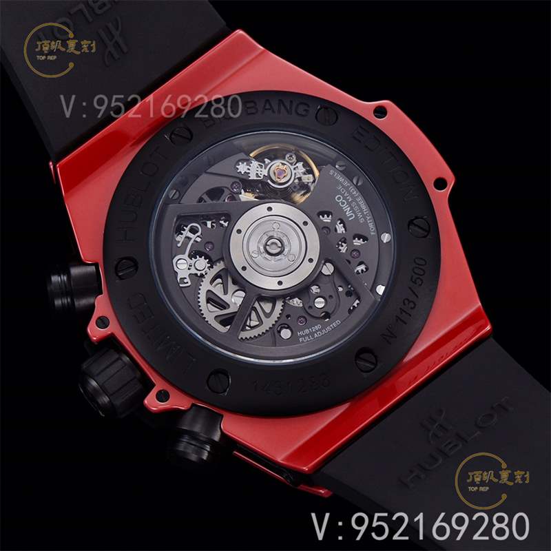 彩色陶瓷工藝展現(xiàn)-BBF廠宇舶恒寶big bang大爆炸法拉利紅色復刻表-復刻表